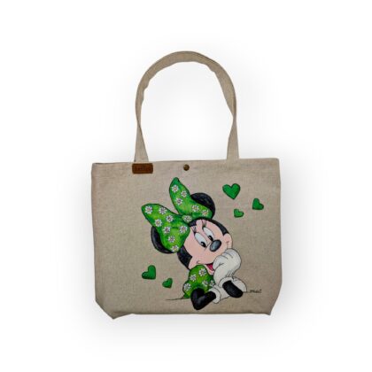 Ręcznie malowana torba konopna Minnie